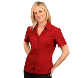 Teflon short sleeve shirt with open neckline