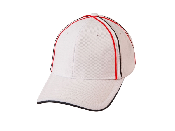 Tri colour pique mesh cap