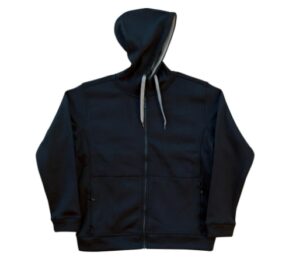 Full zip contrast bonded fleece hoodie