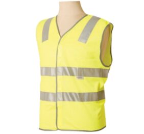 High visibility safety vest with reflective tapes