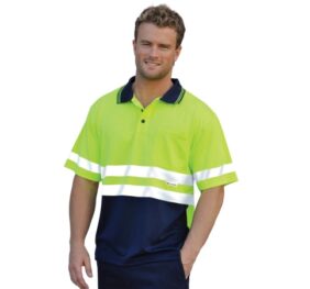 High visibility short sleeve polo with 3M tapes