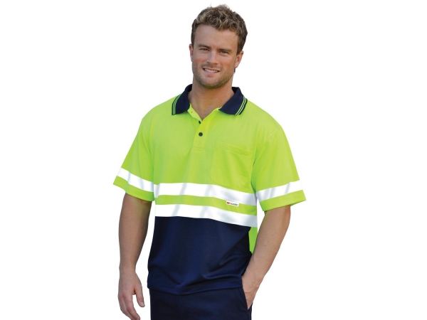 High visibility short sleeve polo with 3M tapes