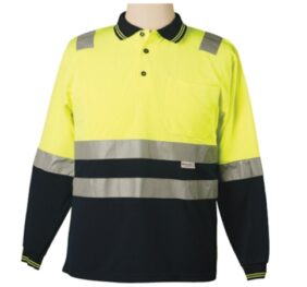 TruDry safety long sleeve polo with 3M reflective tape