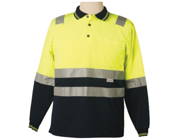 TruDry safety long sleeve polo with 3M reflective tape