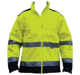 High visibility two tone softshell jacket with 3M reflective tapes