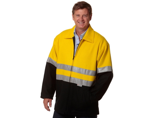 High visibility two tone bluey safety jacket