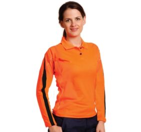 TruDry Hi-Vis legend long sleeve polowith reflective piping