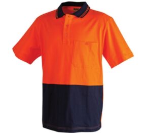 Cotton jersey two tone safety polo