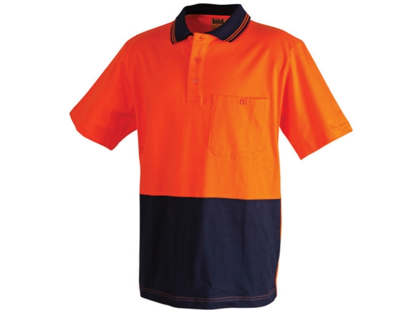 Cotton jersey two tone safety polo