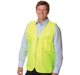 High visibility safety vest with ID pocket