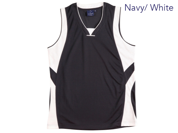 Basketball contrast colour singlet