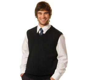 V-Neck wool/acrylic knit vest