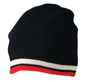 Contrast stripe beanie