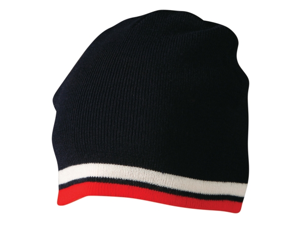 Contrast stripe beanie